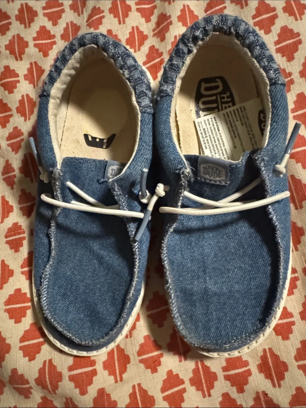 Hey Dude Kids Navy Blue Canvas Slip-On Moccasins